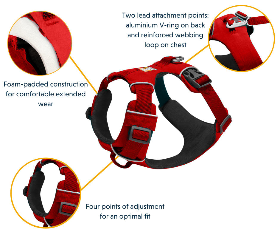 Ruffwear Front Range Dog Harness in Red Sumac XXS - L/XL